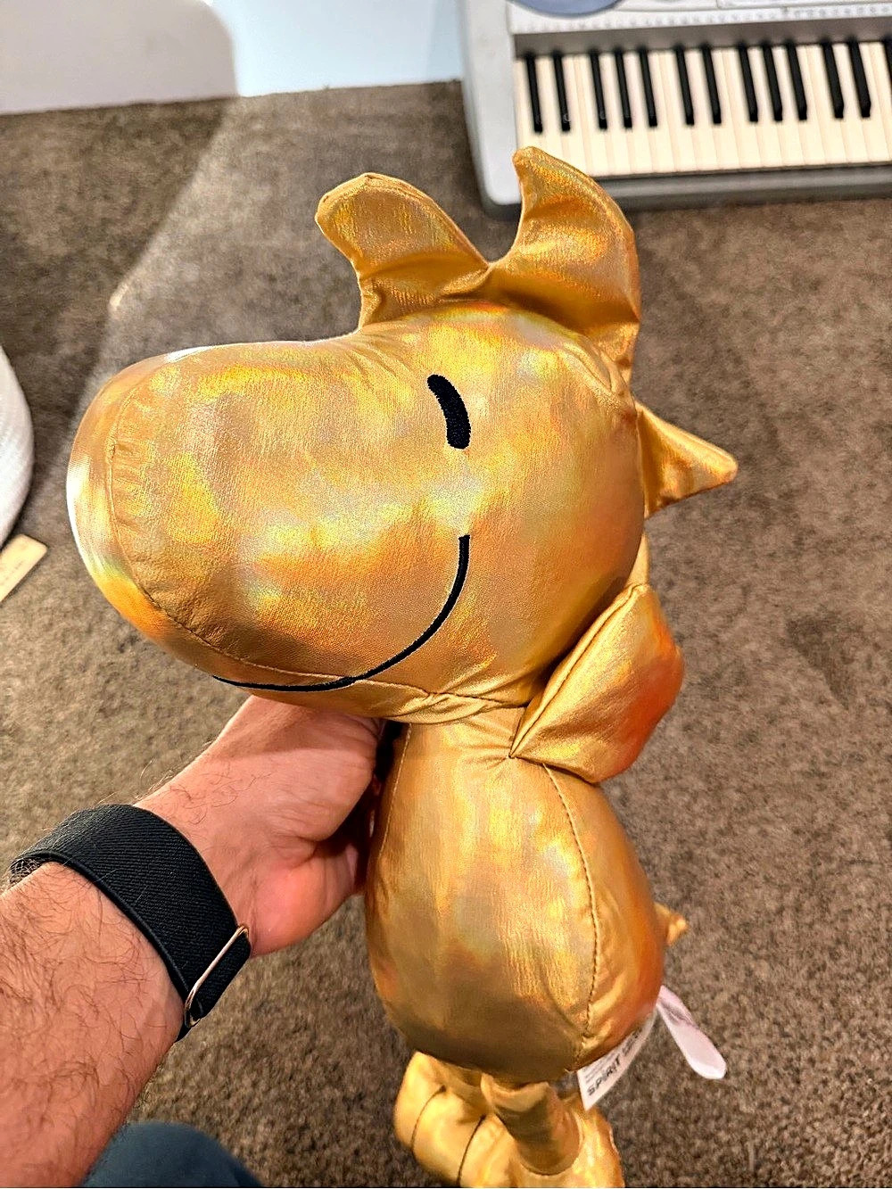 Peanuts 75th Anniversary Metallic Gold Woodstock Plush Toy